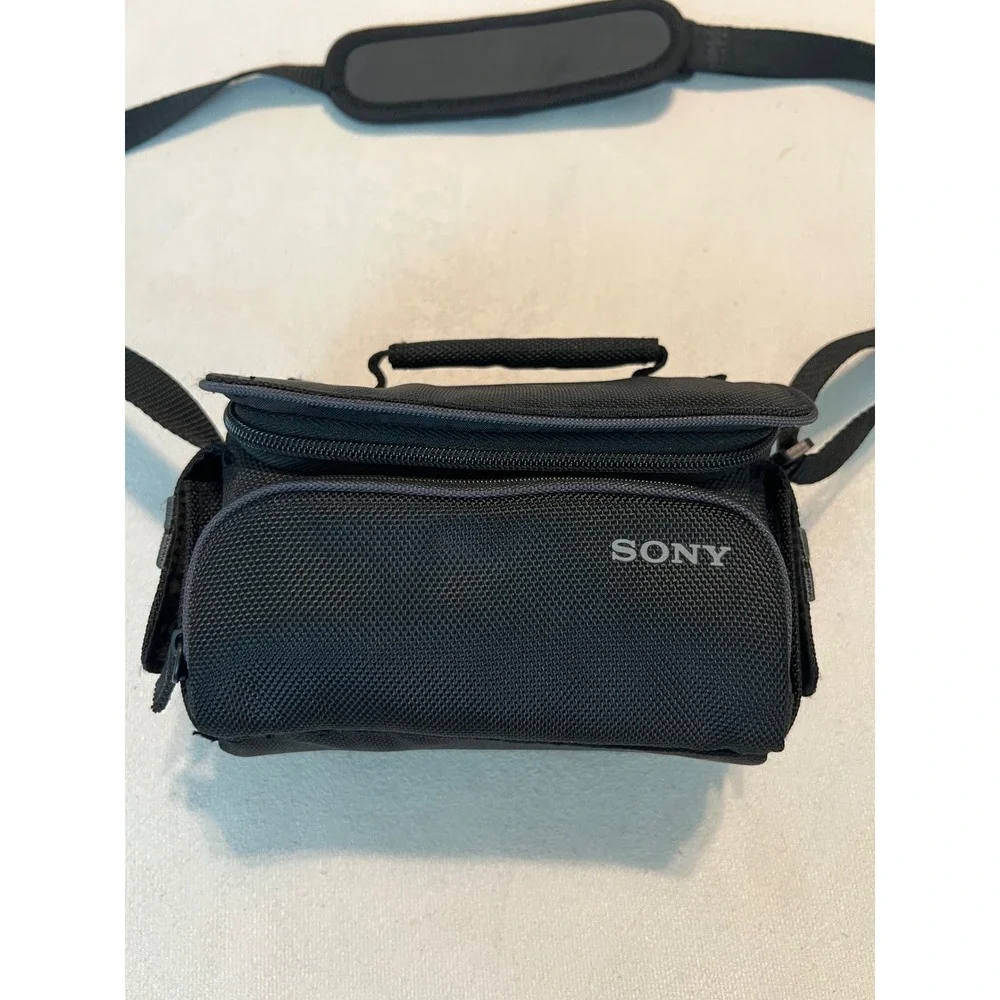 Sony Black Nylon Padded Camera Shoulder Bag with Adjustable Strap and Belt Loops
